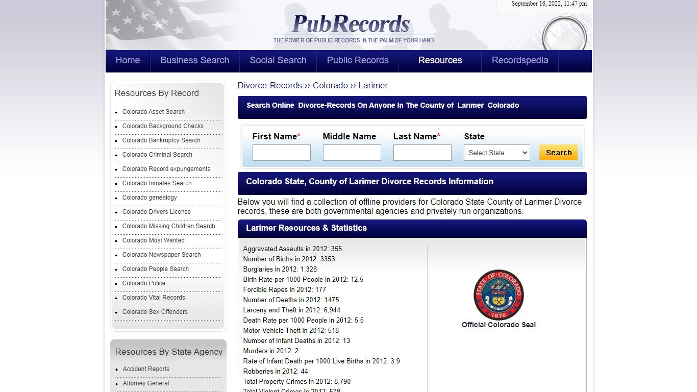 Larimer County, Colorado Divorce Records - Pubrecords.com